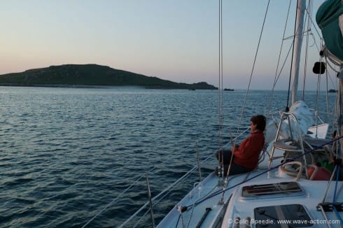 Pelerin is our home and magic carpet, taking us to unforgettable places and moments such as this, sunset in the lovely anchorage of St Helen's Pool in the Isles of Scilly.