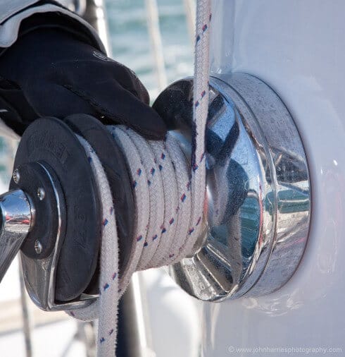 We have marked the main halyard with black permanent marker at each reef position.