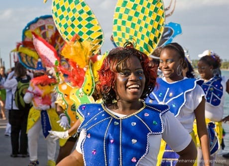A dancer at the New Years Day Junkanoo festival.