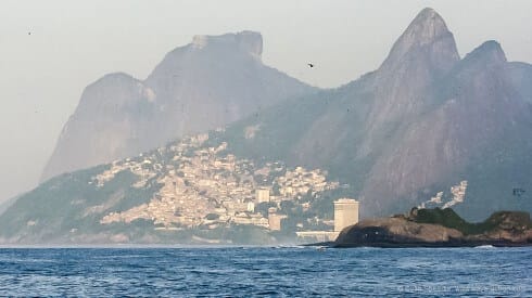 The mountains dominate Ipanema and Copacabana.