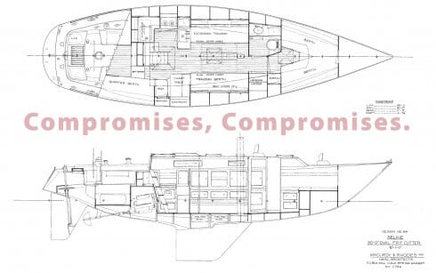 Arrangement plan, kindness of Ian McCurdy, McCurdy and Rhodes Naval Architects. Click on Plan to see larger.