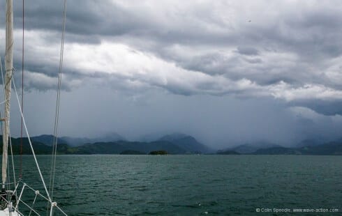  Here comes trouble – violent rain squalls in the approaches to Paraty