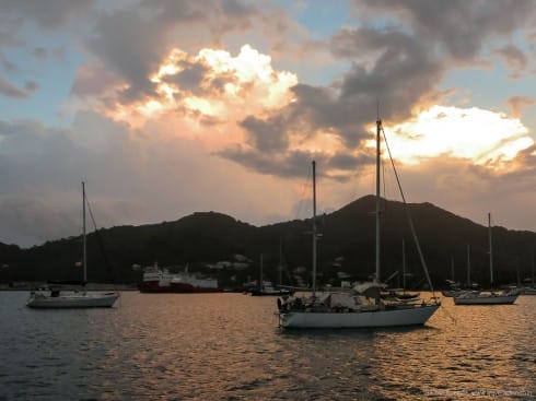 Storm clouds gather over Tyrrell Bay, Carriacou.