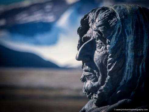 Bust of Roald Amundsen at Ny Ålesund, Svalbard