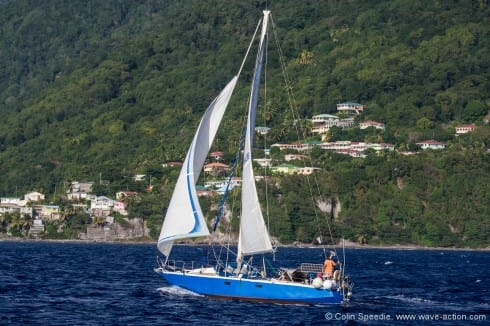 sailing along the coast of Dominica