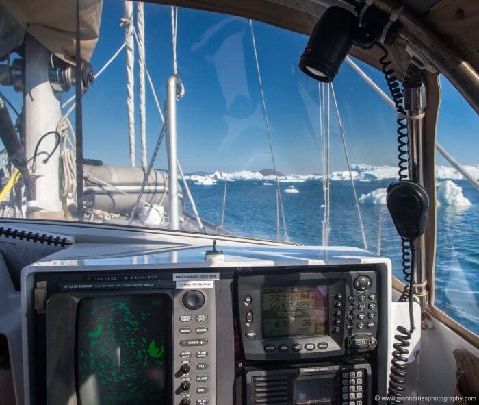 Radar was useful on the day this picture was taken, but vital two days later when we transited the same area in thick fog.