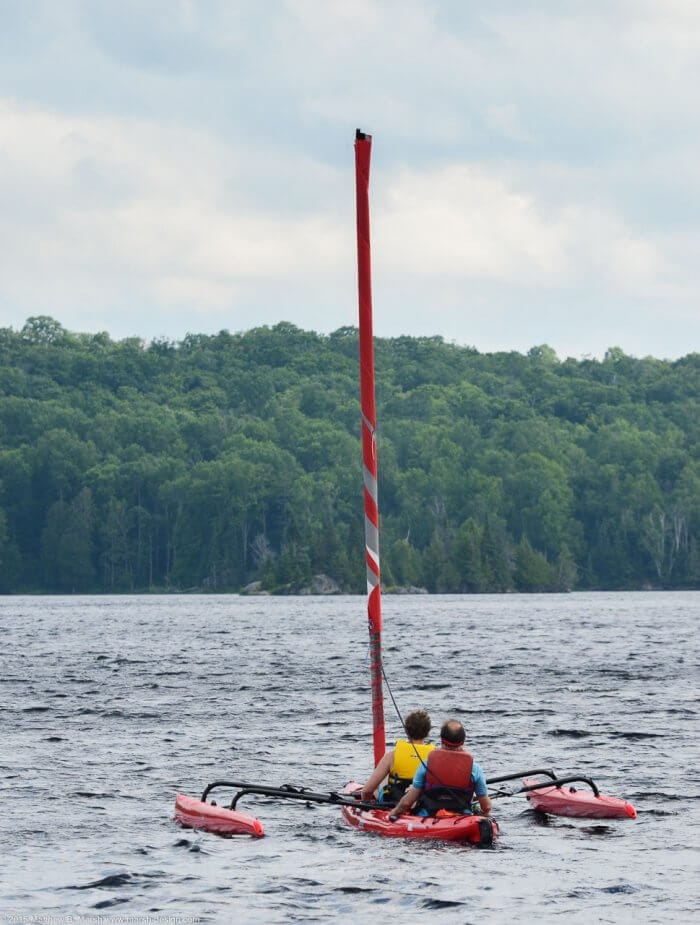 Hobie Mirage Tandem Island with sail furled