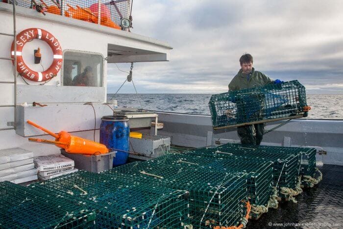 The working deck of a Cape Island lobster boat.