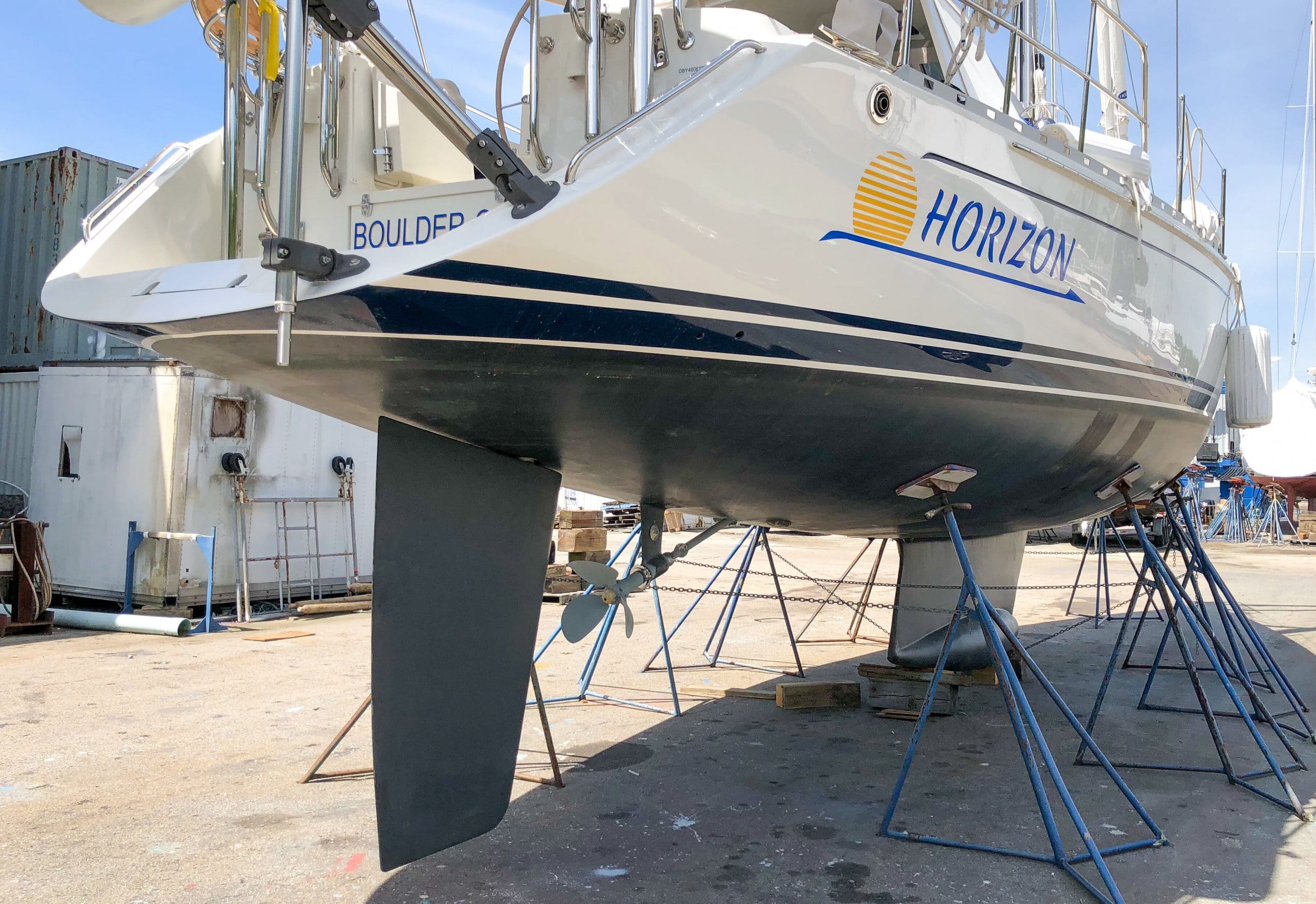 Outbound 46 Review—Part 2, Keel, Rudder, Bow Thruster, and Construction